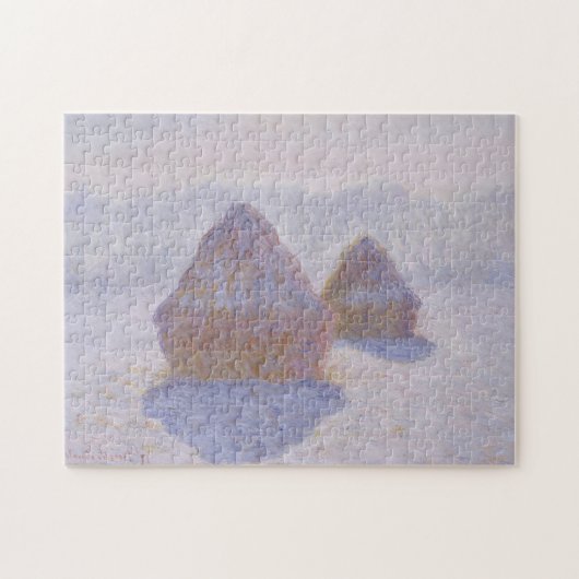 Haystacks-effect van Snow & Sun Monet Fine Art Legpuzzel (Horizontaal)