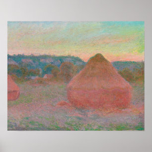 Haystacks, end of Day, herfst (1890-1891) Poster