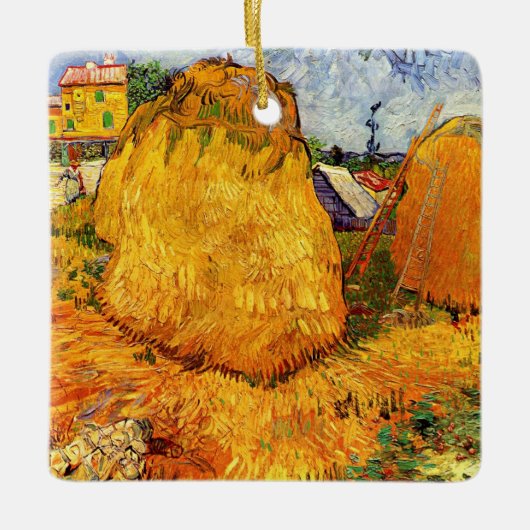 Haystacks in Provence door Vincent van Gogh Keramisch Ornament (Voorkant)