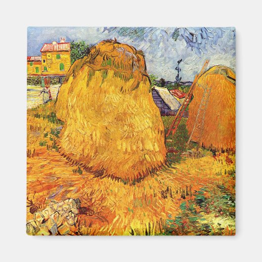 Haystacks in Provence door Vincent van Gogh Magneet (Voorkant)