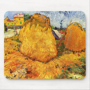 Haystacks in Provence door Vincent van Gogh Muismat