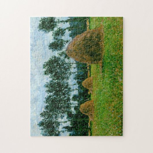 Haystacks Overcast Day Monet Fine Art Legpuzzel (Verticaal)