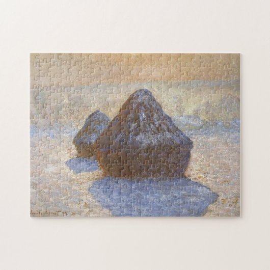 Haystacks Snow Effect Monet Fine Art Legpuzzel (Horizontaal)