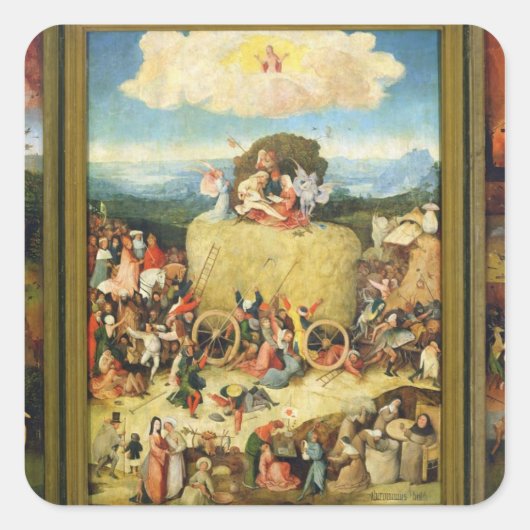 Haywain, 1515 vierkante sticker (Voorkant)