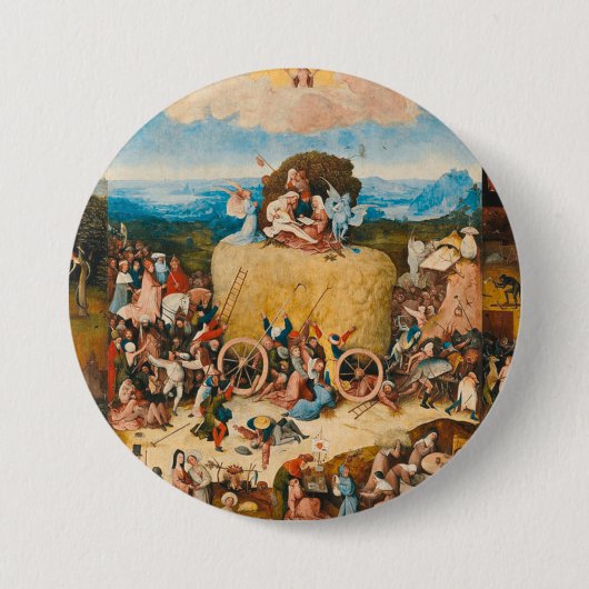 Haywain Triptych - Hieronymus Bosch Ronde Button 7,6 Cm (Voorkant)