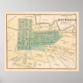  Hayward CA Map (1878) Poster (Voorkant)