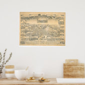 Hayward, CA. Panoramische kaart (0696A) Poster (Keuken)