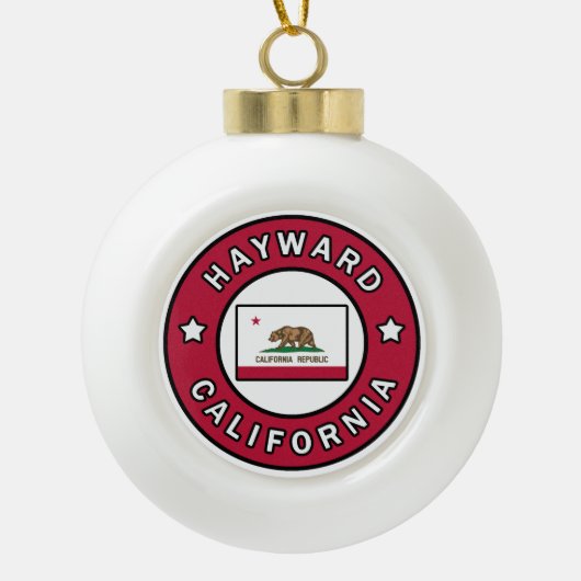 Hayward California Keramische Bal Ornament (Voorkant)