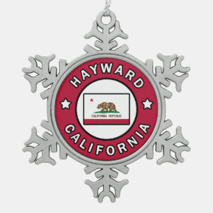 Hayward Californië Tin Sneeuwvlok Ornament