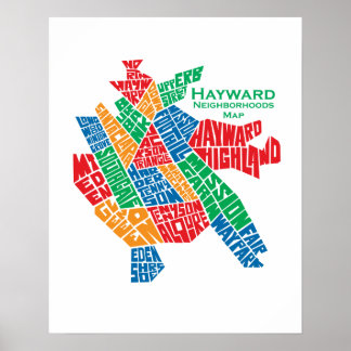 Hayward Nabuurds Map Poster 16x20