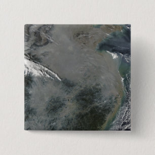 Haze over Oost-China Vierkante Button 5,1 Cm