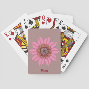 ~ HAZEL ~ 3D Roze Ster Design ~ Origineel Pokerkaarten