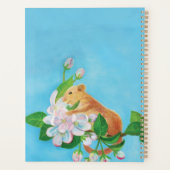 Hazel Dormouse sur une branche fleurie (Dos)