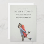 Hazel foto moderne bruiloft save the date (Voorkant / Achterkant)