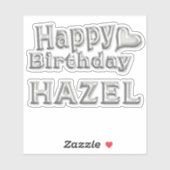 Hazel Happy Birthday silver Aufkleber Sticker (Vel)