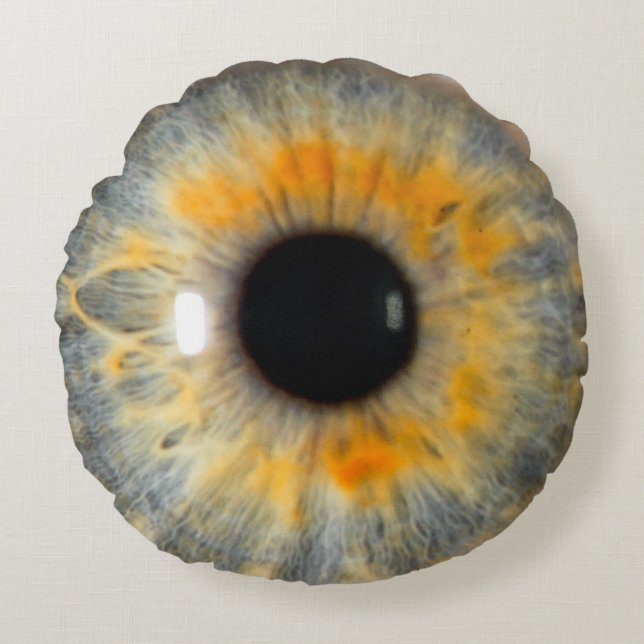 Hazel iris en fundus rond kussen (Voorkant)