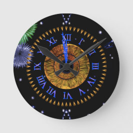 Hazel Midnight Clock Ronde Klok