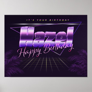 Hazel Name Vorname retro Poster Geburtstag