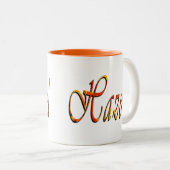 Hazel, Nom, Logo, Mug Combo Orange (Devant droit)