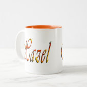 Hazel, Nom, Logo, Mug Combo Orange (Devant gauche)