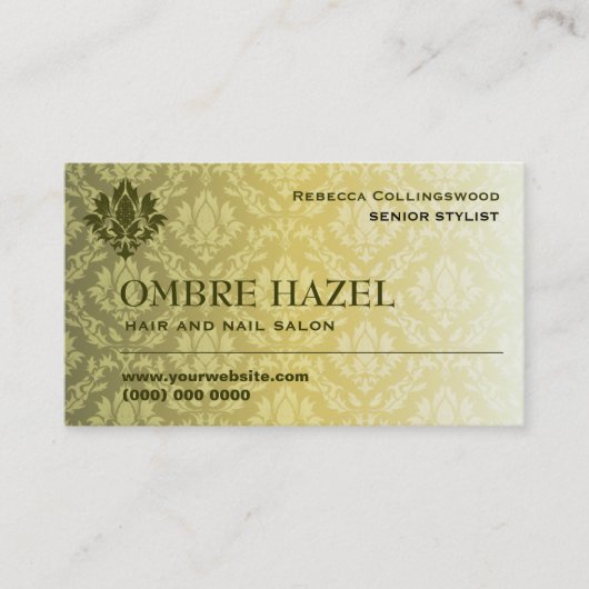Hazel Ombre Damask Visitekaartje (Voorkant)