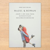 Hazel Photo Modern Wedding Save the Date Acryl Uitnodigingen (Voorkant)