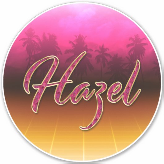 Hazel Vorname Name golden pink Aufkleber Sticker (Voorkant)