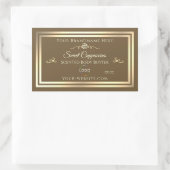 Hazelnoot Bruin Product Label Goud Lijst met Logo (Tas)