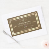 Hazelnoot Bruin Product Label Goud Lijst met Logo (Envelop)