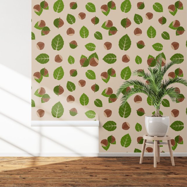 Hazelnootpatroon Behang (Hazelnuts Pattern Wallpaper)