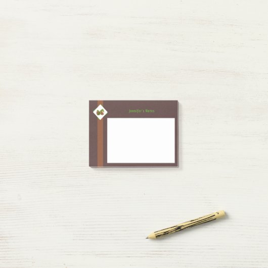 Hazelnoten & Bruin Post-it® Notes (Op bureau)