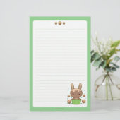 Hazelnut Truffle Bunny Briefpapier (Staand voorkant)