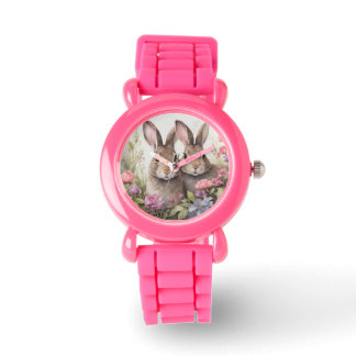 Hazen en wilde bloemen horloge