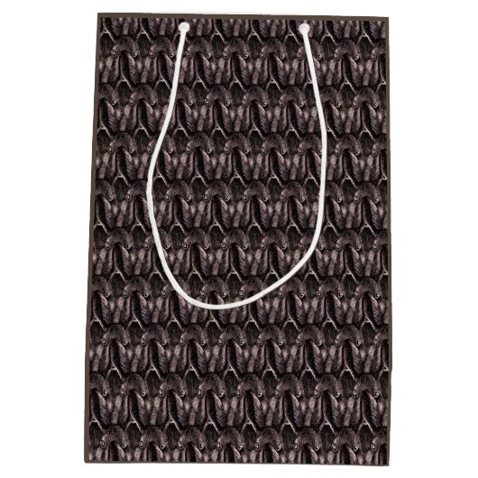 Hazen, konijnen, een tekening in een middelgrote c medium cadeauzakje (Achterkant)