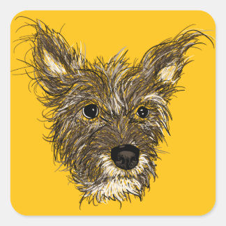 haziepup vierkante sticker