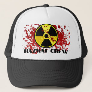 Hazmat Crew Black and White Bloody Trucker Hat Pet