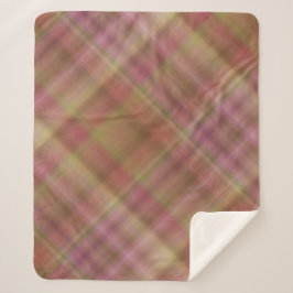 Hazy Garden Roze en Groen Plaid Sherpa Deken