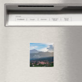Hazy Pikes Peak Sunset Magnet Carré (In Situ (Lave-vaisselle))