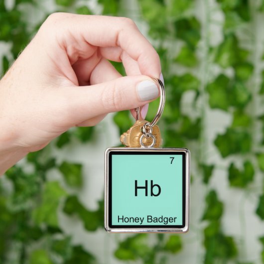 Hb - Honey Badger Funny Element Meme T-Shirt Sleutelhanger (Hand)
