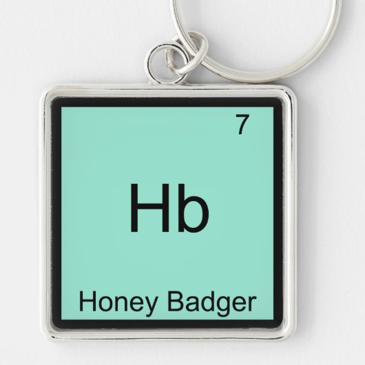 Hb - Honey Badger Funny Element Meme T-Shirt Sleutelhanger (Voorkant)