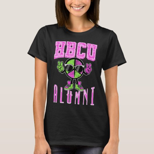 HBCU Alumni Kleding Roze en Groen voor Vrouwen en T-shirt (Voorkant)