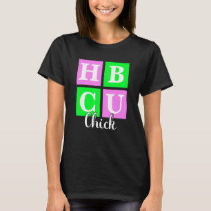 HBCU Chick Roze en Groene Blokken Liefde T-shirt