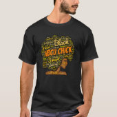 HBCU Chick Words in Afro T-shirt (Voorkant)