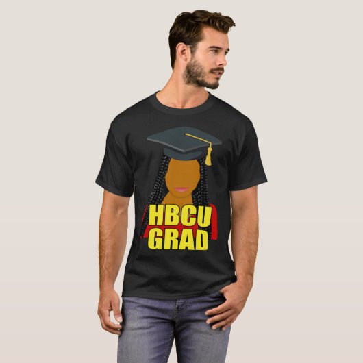 HBCU Grad Black Woman With Braids T-shirt (Voorkant volledig)