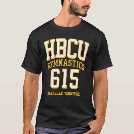 HBCU Gymnastics 615 Area Code Nashville TN T-shirt (Voorkant)