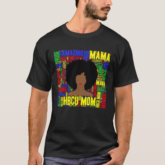 HBCU Mom Mama Afro T-shirt (Voorkant)