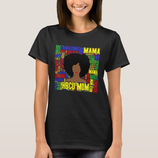 HBCU Mom Mama Afro T-shirt (Voorkant)