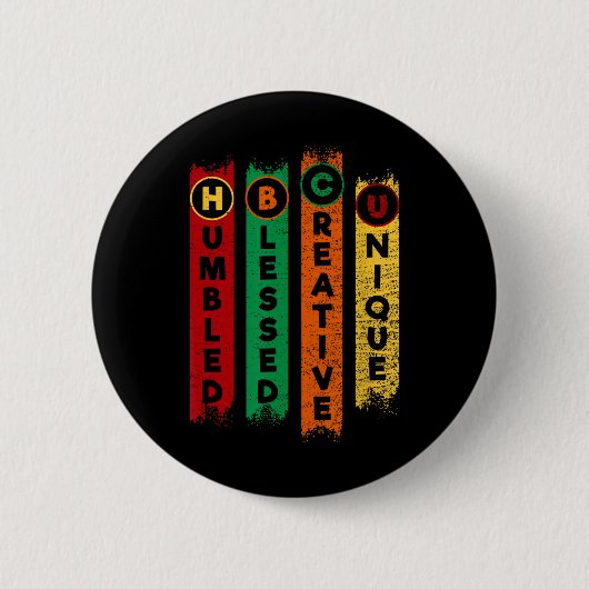 HBCU nederig gezegend creatief uniek zwart college Ronde Button 5,7 Cm (Voorkant)