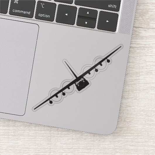 HC-130J Spooky Front Uitzicht Silhouet Sticker (Detail)