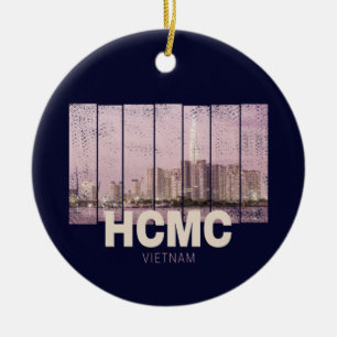 HCMC Saigon (Ho-Chi-Minh-City) Skyline Vietnam Keramisch Ornament
